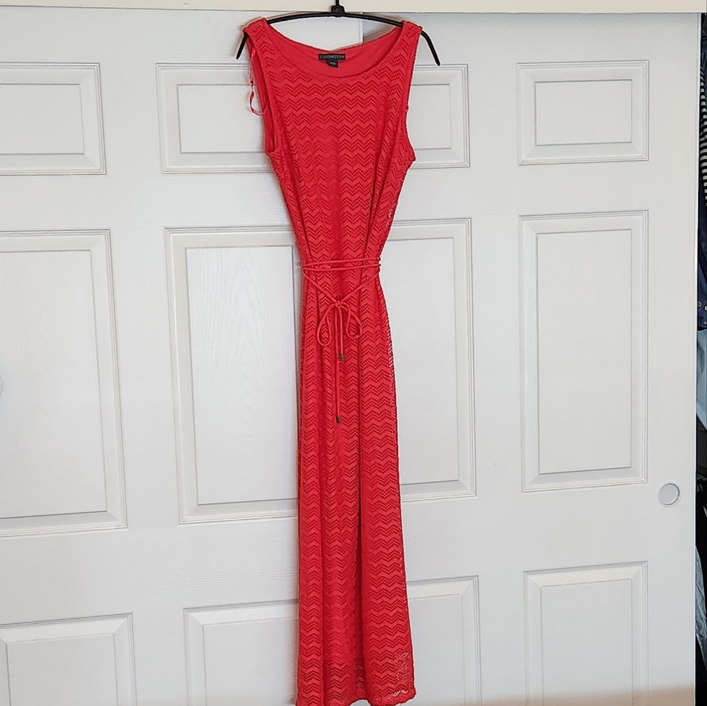 Eyelet Dress in Coral